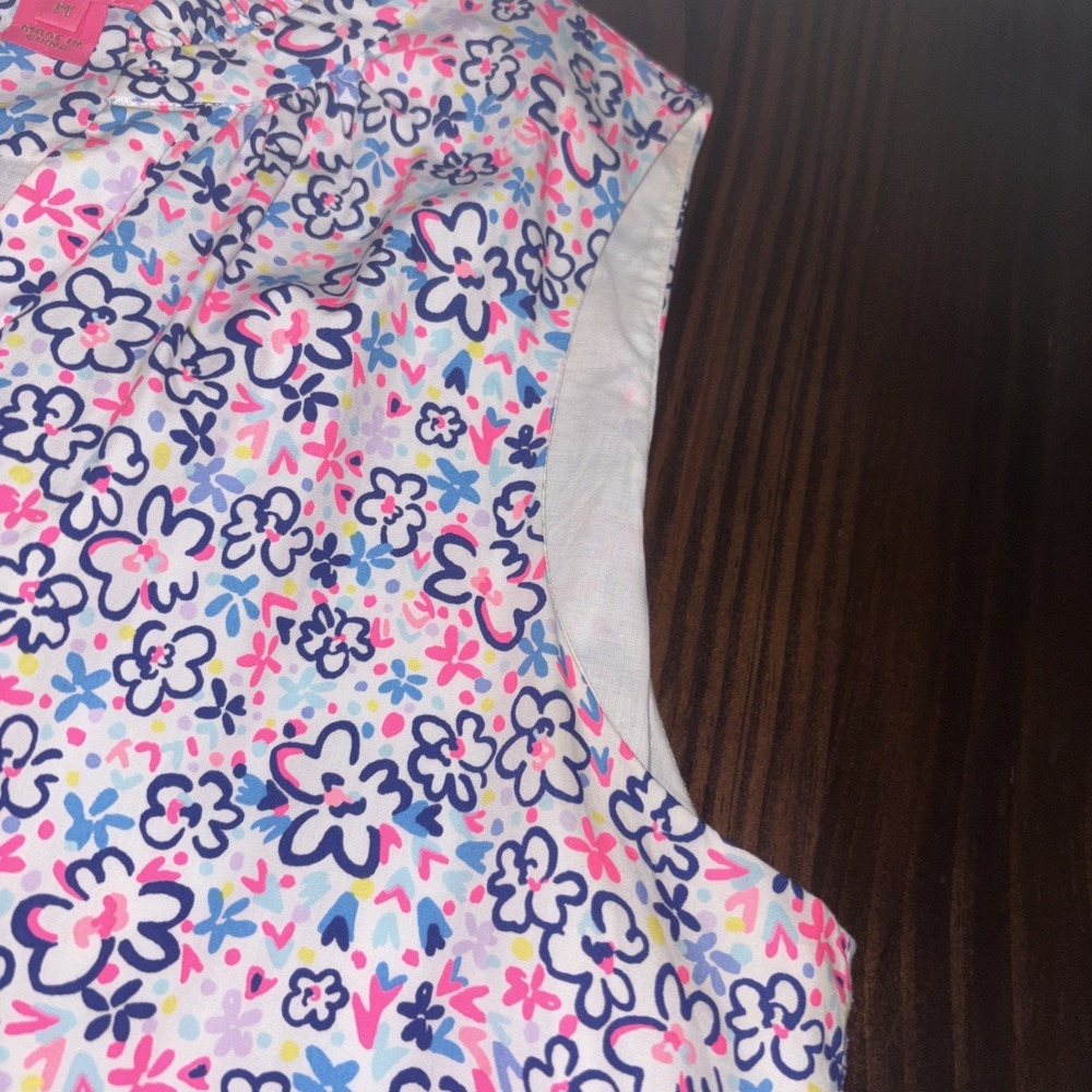 Lilly Pulitzer Novella Tiered Dress Sz M Multi Sun Resort Travel Lined Cotton - Picture 4 of 12